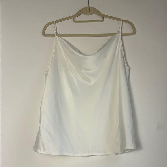 Amazon Tops - Elegant White‎ Satin Cami Top Size Large